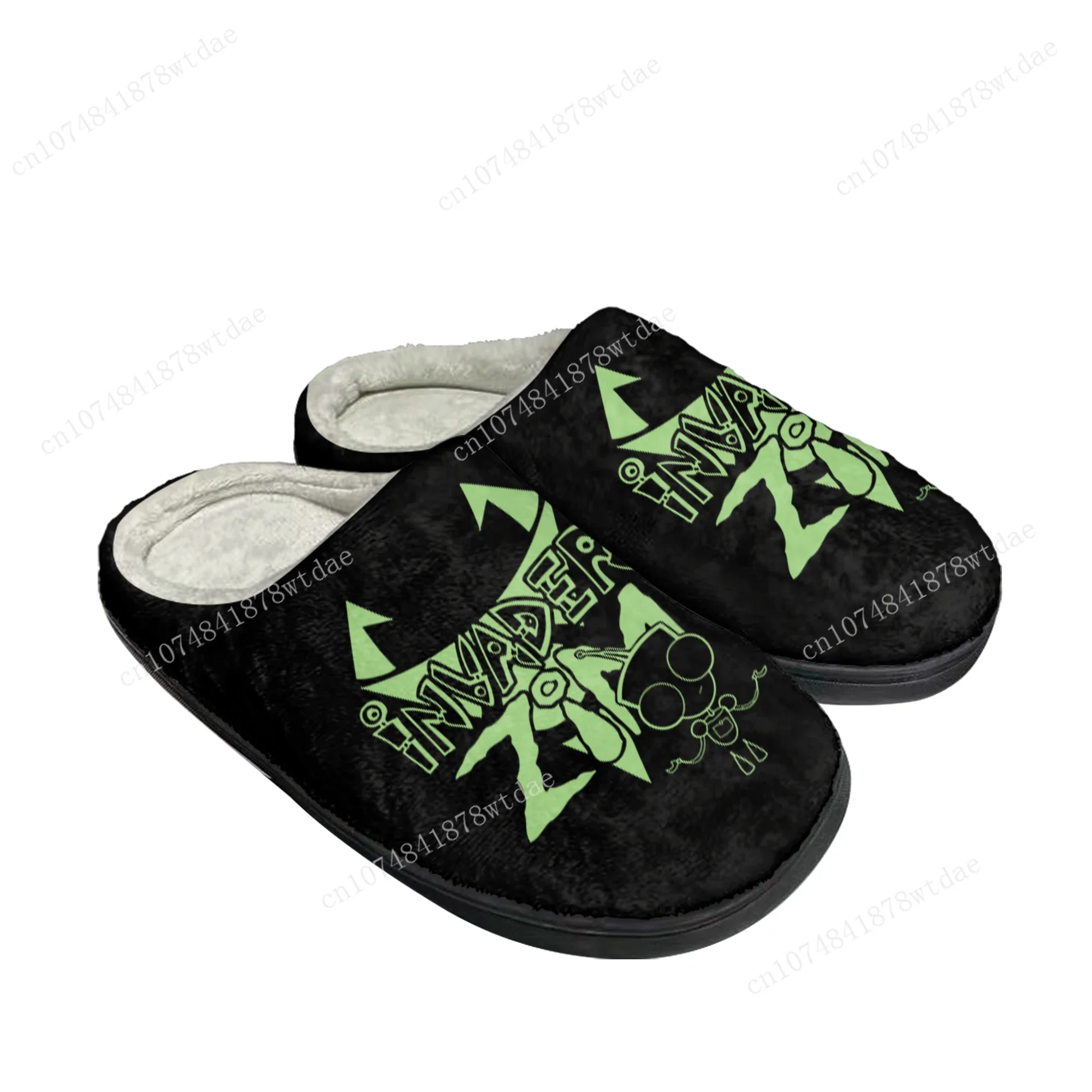 

Zim Home Cotton Slippers Mens Womens Teenager Invader Plush Bedroom Casual Keep Warm Shoes Anime Custom Thermal Indoor Slipper