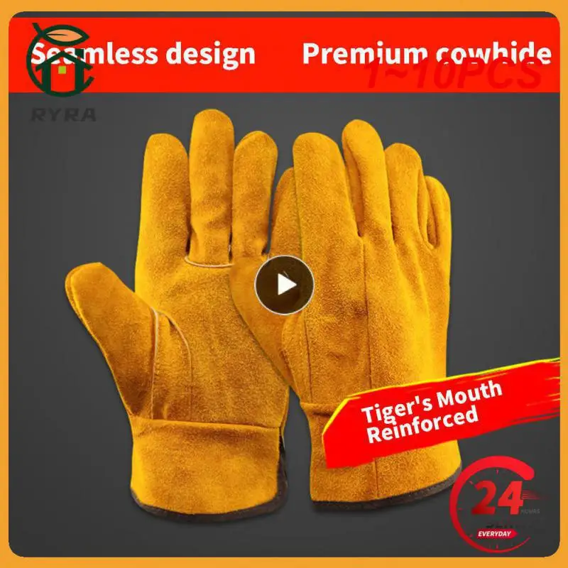 

Перчатки сварочные огнеупорные из воловьей кожи, 1-10 шт.