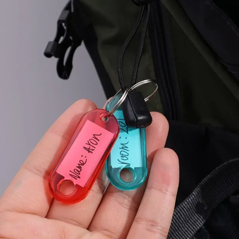 Crystal Plastic Keychain Multi-Color Clear Key Tag Hotel Number Classification Card Schoolbag Pendant Fashion Simple Keychains
