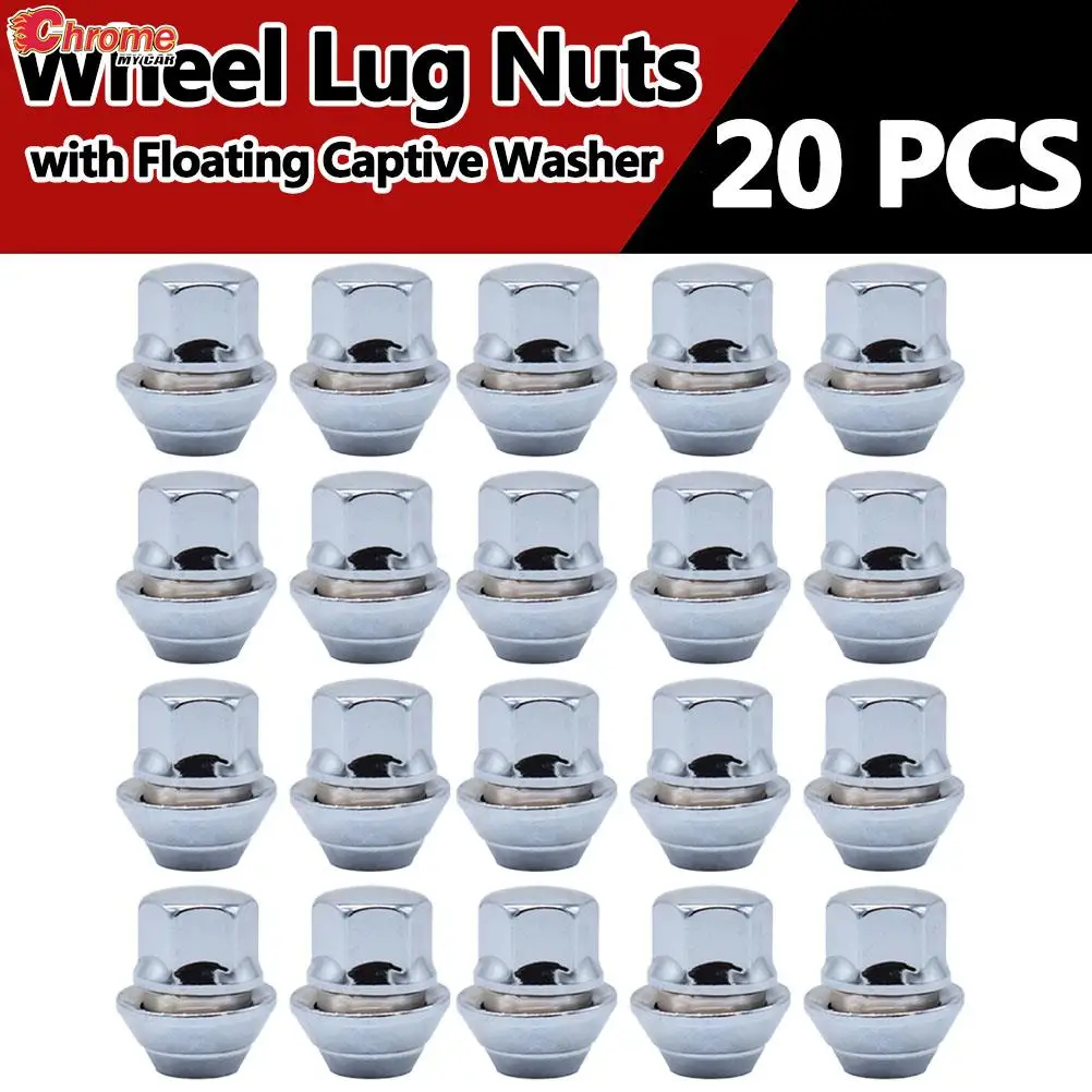 

20x Alloy Wheel Nuts For Ford Fiesta Mondeo C-Max Focus MK1 MK2 MK3 ST RS M12 X 1.5 19MM Bolt Lug Stud Tyre Whorl Nut with Pad