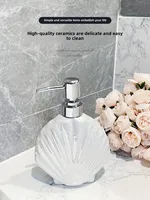 Creative เซรามิคเชลล์เจลทําความสะอาดมือขวดโรงแรมหรูอุปกรณ์ห้องน้ําแชมพูขวดโลชั่นเครื่องจ่ายสบู่ 2