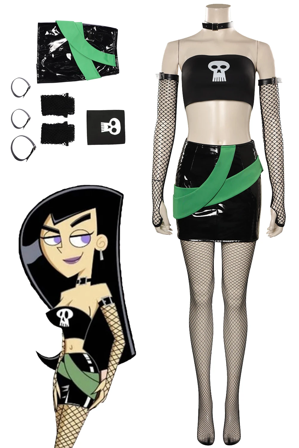 

Cartoon Danny Phantom Sam Manson Cosplay Women Costume Roleplay Fantasia Woman Fancy Dress For Role Playing Female Disguise