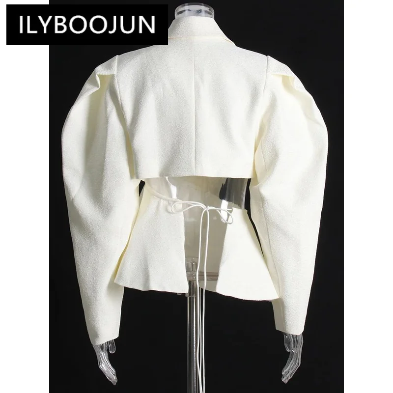 ILYBOOJUN Streetwear Cut Out Blazer For Women Lapel Long Sleeve Solid Autumn Blazers Female Clothing New 2022 Fashion Style