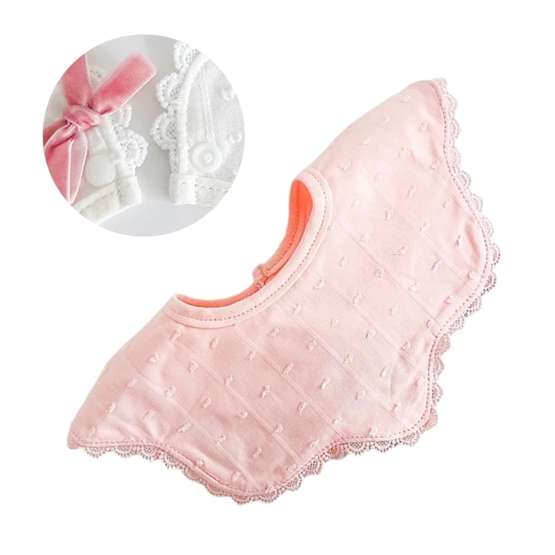 

N80C Elegants Baby Lace Bibs with Beautiful Embroidery Detail Soft & Absorbent Bibs