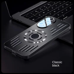 Enhanced Hard Metal Protective Back Cover with Heat Dissipation and Wireless Charging Compatibility for Nova 11 Pro (Black)