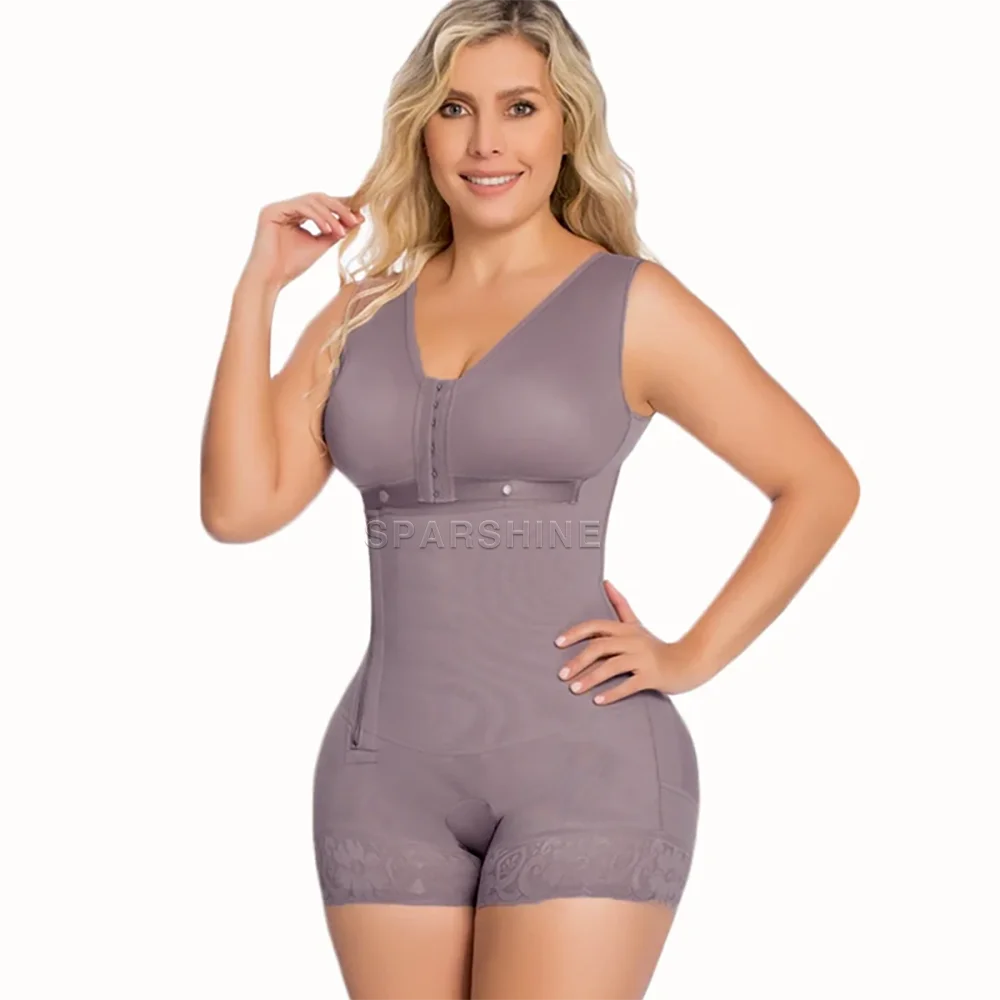 Sleeveless Waist Trainer High Compression Body Shaper Bodysuit Tummy Control Flat Belly Butt Lifter Side Zipper Shapewear