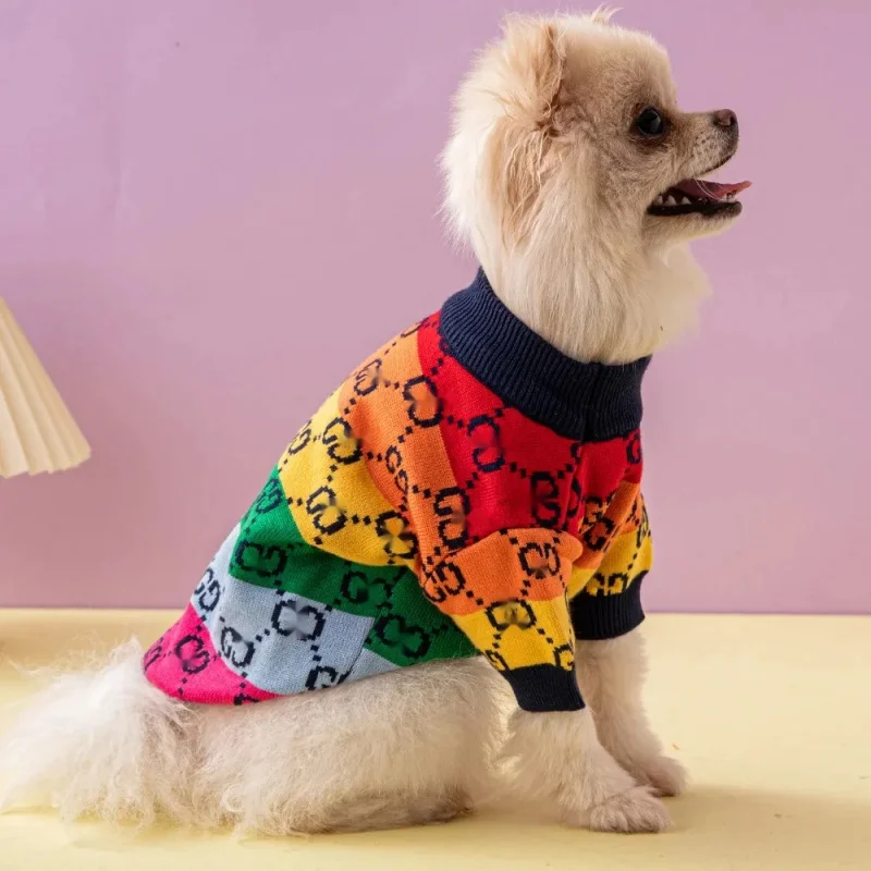 LuxuryDogClothesFashionPetWarmSweaterKnittedPomeranianSchnauzerChihuahuaCardigan
