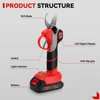 30mm 4 Gears Brushless Electric pruning shears Pruner Shear Cordless Tree Branches Pruning Garden Tool For Makita 18V Battery 3