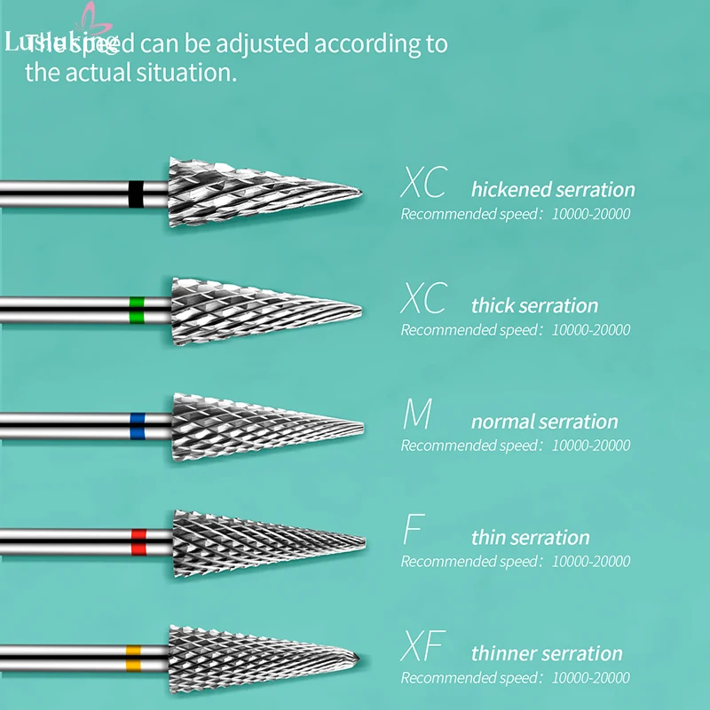 Tip Tungsten Carbid Nail Drill Bits Electric Manicure Drill Accessory Milling Cutters for Nail Gel Polish Remover Tools