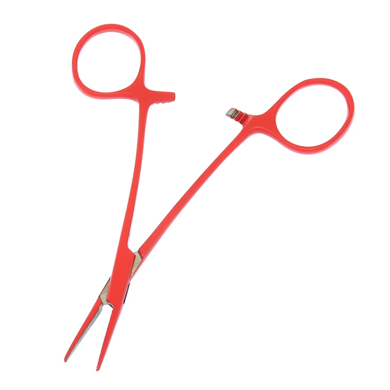 12.5 cm Pets Straight Curved Bent-nose Locking Elbow Scissors Pliers Stainless Steel Dogs Hemostatic Forceps Clamp Pliers D0001A dog grooming scissors dog grooming scissors kit