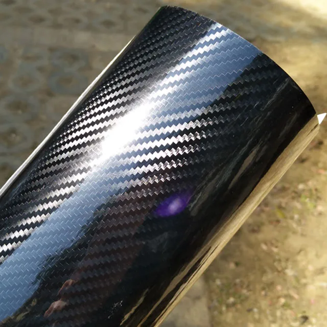 

Виниловая 5D глянцевая черная текстурная пленка 5D из углеродного волокна, автомобильная мотоциклетная переводная наклейка, меняющая цвет