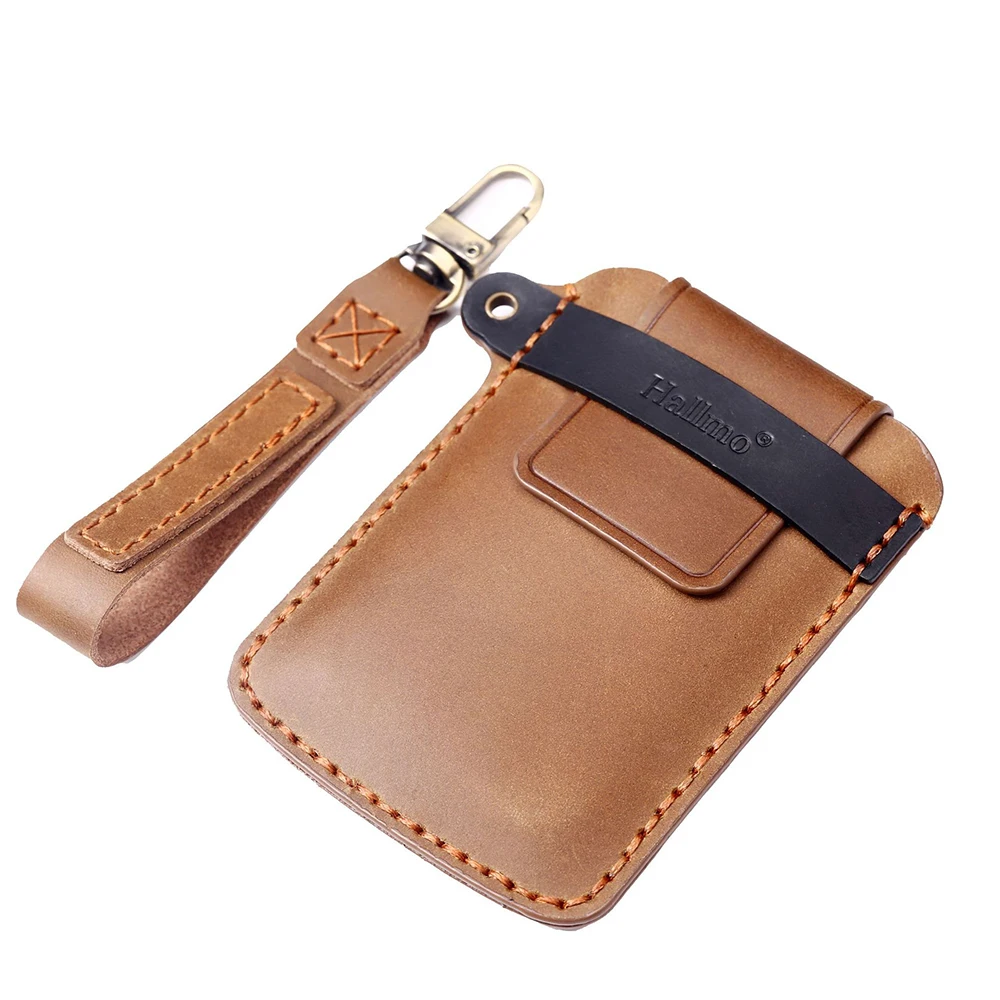Leather Car Key Case Cover and Card Holder
