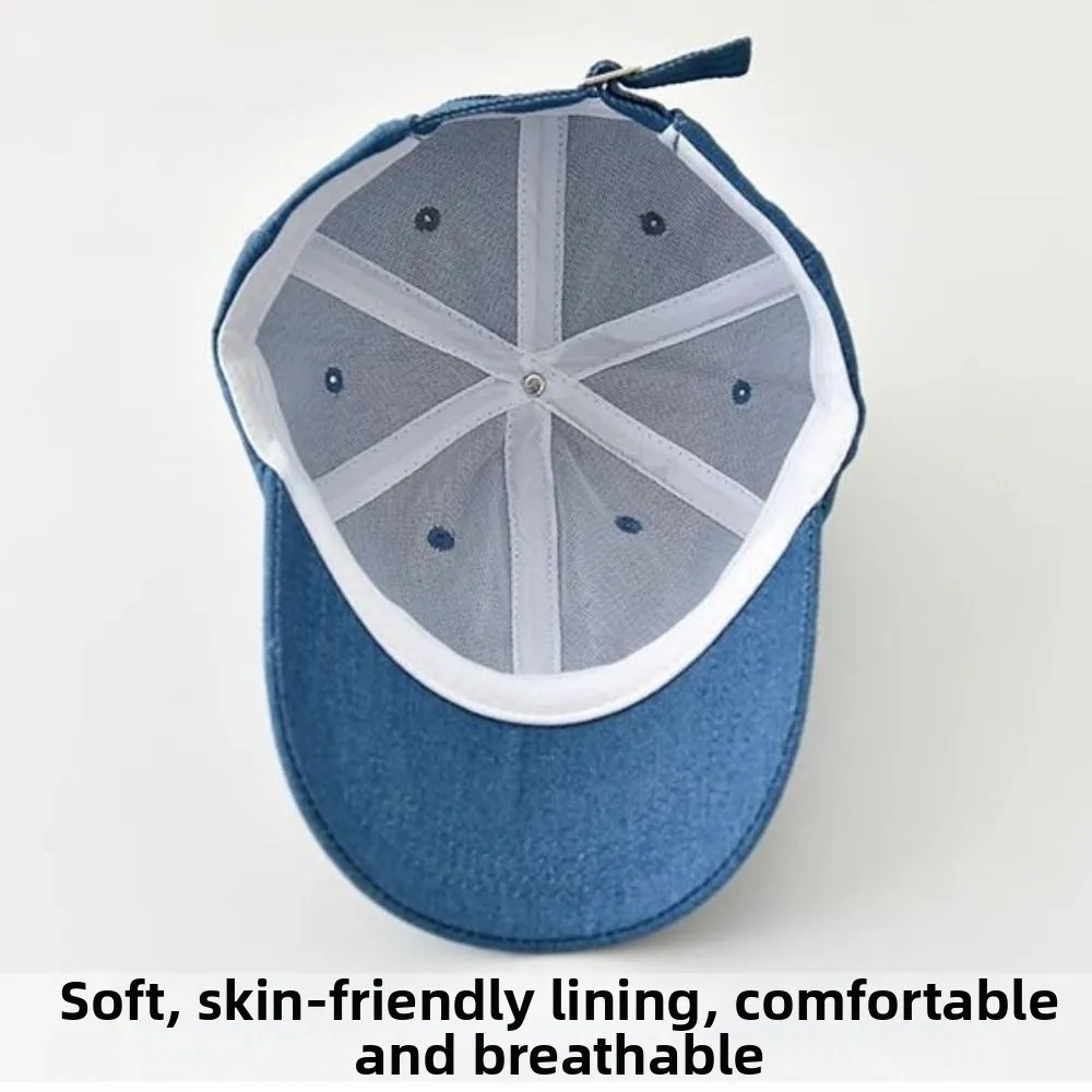 Simple Cartoon Children Sports Hats Denim Vehicles Pattern Toddler Peaked Caps Soft Breathable Baby Sun Visor Hat Daily Use