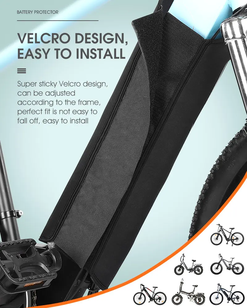 WEST BIKING Batterieabdeckung für Elektrofahrräder, dick, wetterfest, staubdicht, reflektierend, kratzfest, Isolierschutz – Detail 7