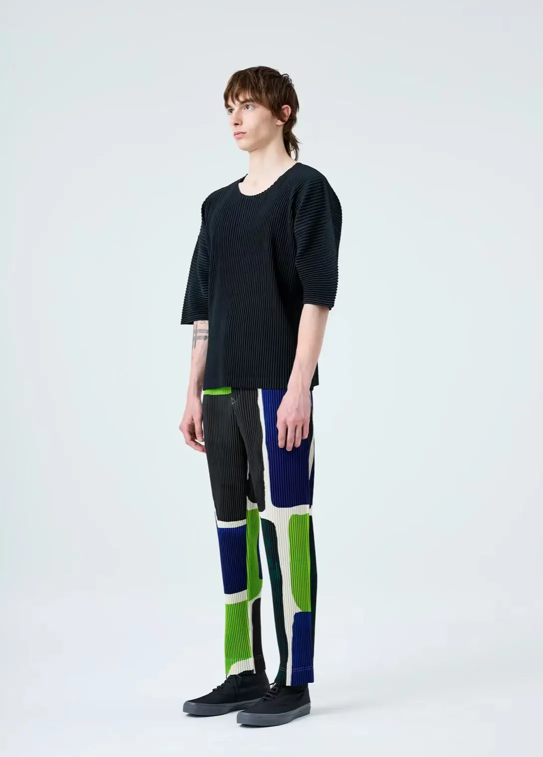 Pleats Original Print Pleated Pants 2024 Spring Summer New Personalized Printing Casual Pants Fashion Versatile Men's Clothing 5