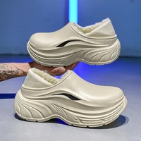 Winter Thick Bottom Men Slippers Waterproof Cotton Shoes Outdoor Indoor Couple Men Casual Shoes Fashion with Fur Warm Half Shoes - Image 2