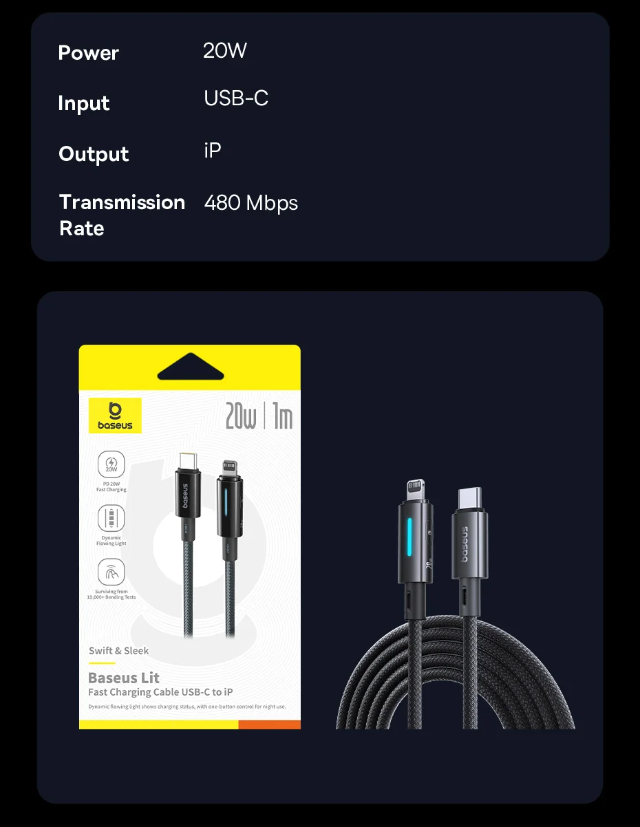 PD 20W Fast Charging USB C Cable for iPhone 14 13 12 11 Pro Max Wire for iPhone
