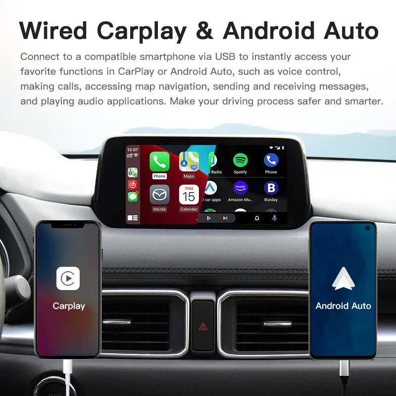 New Upgrade CarPlay Android Auto USB Hub OEM to modify Mazda 3 2 6 CX3 CX5 CX8 CX9 MX5 Original Radio TK78669U0C Carplay Kit