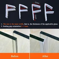 ซีลยางซิลิโคนรูปตัว H/F/U สำหรับประตูห้องอาบน้ำ หน้าต่าง กระจก ขนาด 2 เมตร/ม้วน สำหรับกระจกหนา 6/8/10/12 มม. 4
