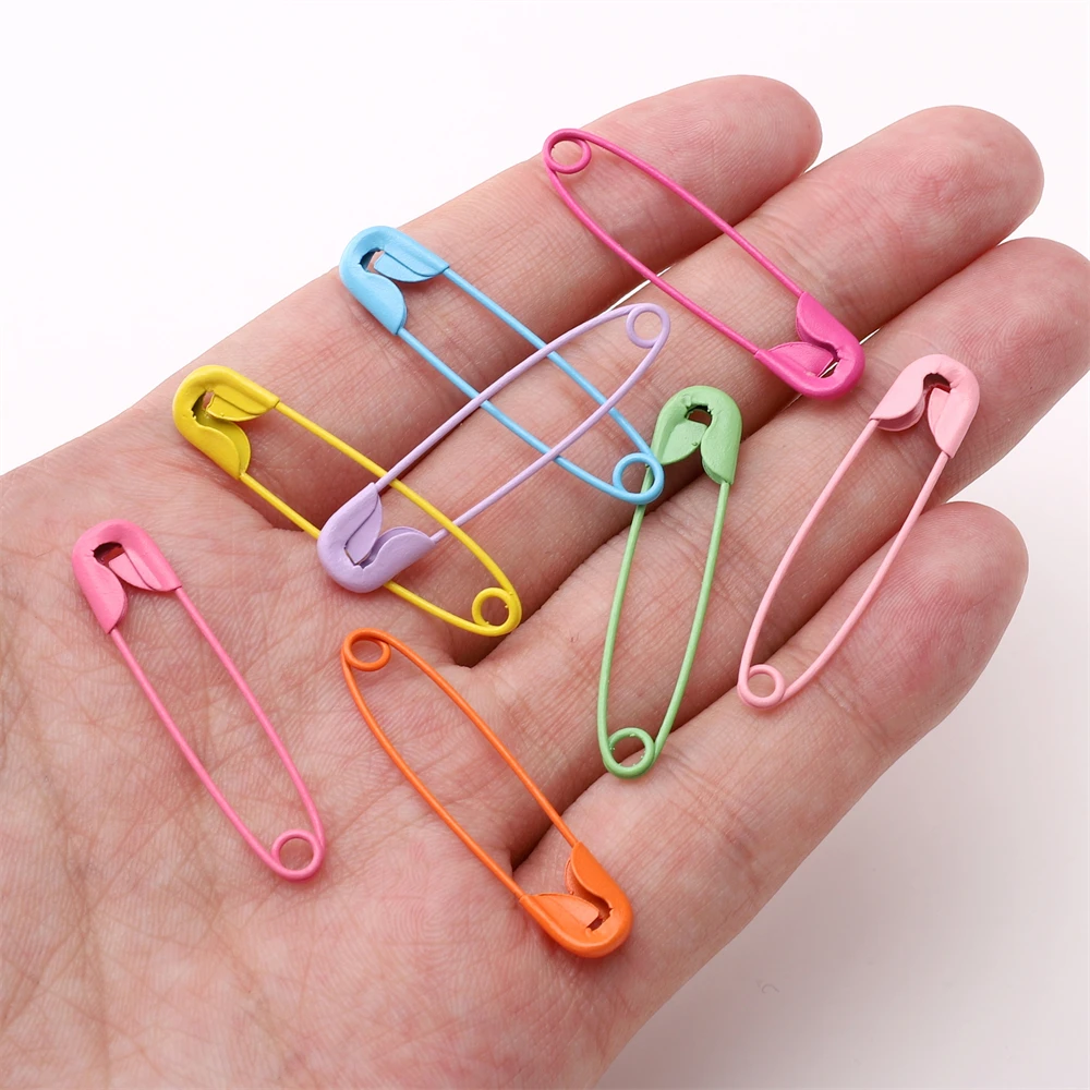 Description Picture 3 of item20Pcs/Pack Colorful Safety Pins 30mm 36mm Iron Metal Safety Pins For Clothing Brooch Handicrafts Making DIY Sewing Accessories