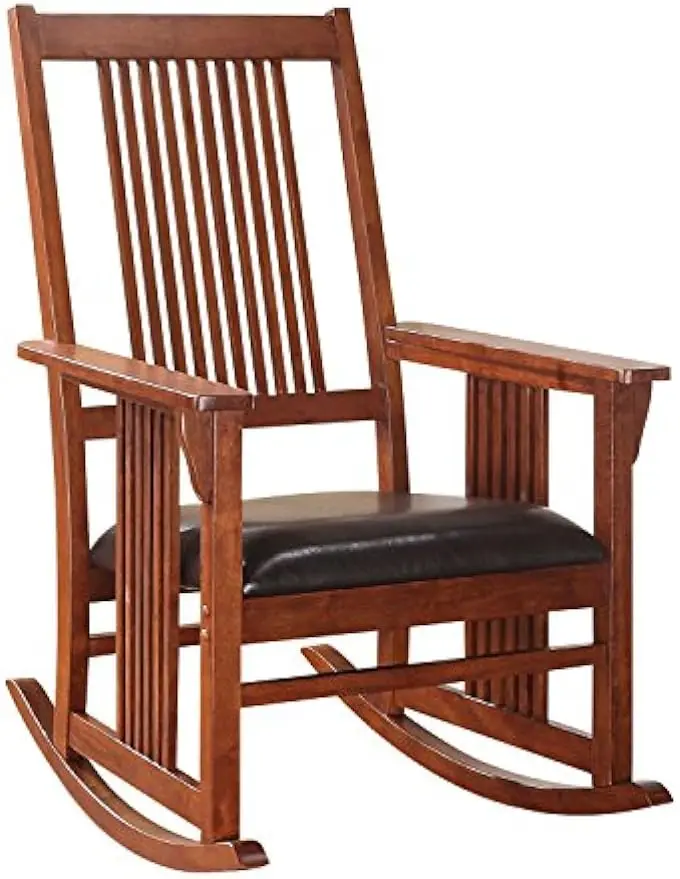 

Acme Kloris Rocking Wooden Chair in Tobacco Brown