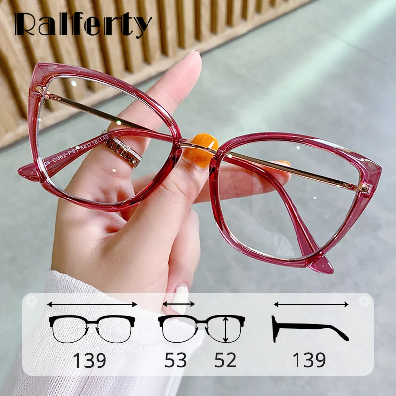 

Ralferty High Quality TR90 Women's Eyeglass Frame 2023 New Oversized Anti Blue Light Glasses Female Spectacle Frames Spring Leg