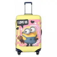Minions Bob I Love Us Suitcase Cover Travel Flight Elastic Luggage Accesories Protection 2