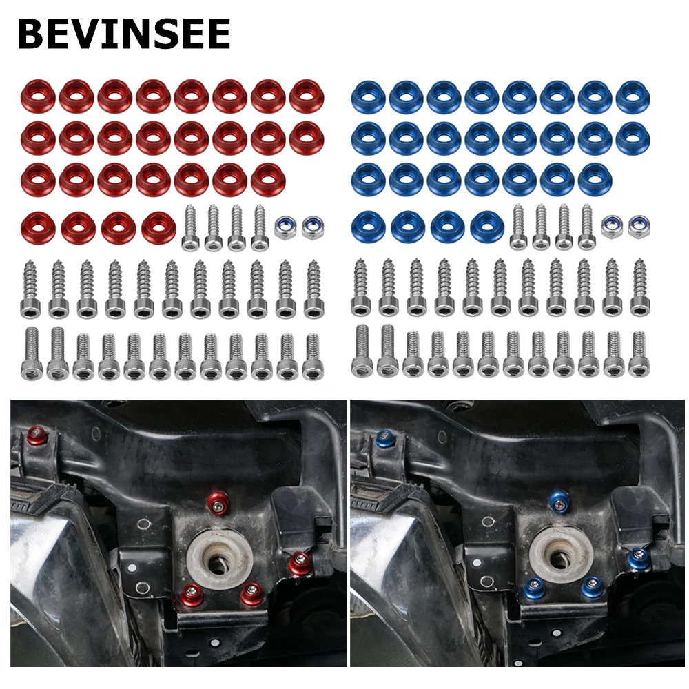 

BEVINSEE Engine Bay Screws Dress Up Bolts Hardware Engine Bay Kit For BMW E46 320i 323i 325i 328 330i 323Ci 325Ci 1999-2006