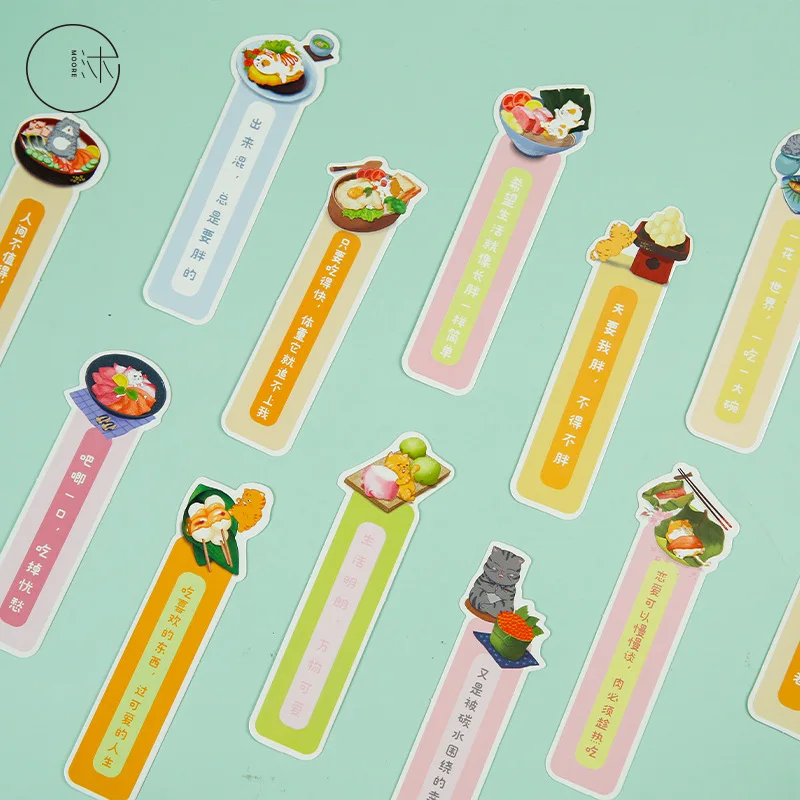고양이 용수철 체리 시리즈 종이 책갈피, 책 공유, 북 마커, 책 문구용 탭, 30 개 1 로트