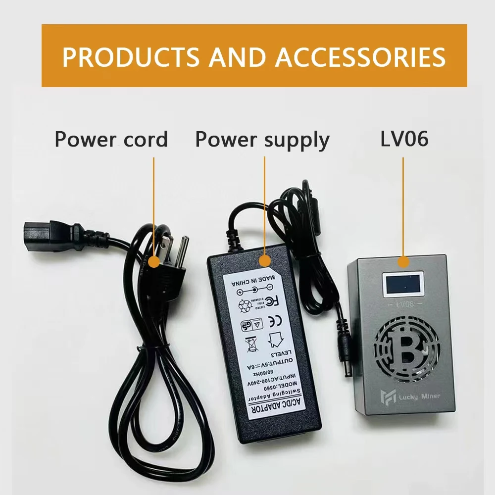 사일런트 채굴 기계 BTC 채굴기, LV06 와이파이 504GH/S BM1366 SHA256 BTC BCH BSV DGB 럭키 채굴기 v6 암호화 채굴기