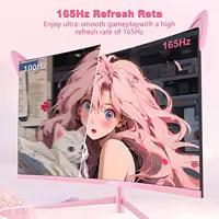 27inch Curved Pink Monitor QHD 165hz 1800R Gaming Display HDR10 Free-Sync Desktop Screen 1ms GTG  With Speakers Tilt Adjustable - Image 2