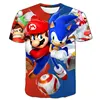 Summer Boy Anime Short Sleeve Sonic 3D Print T Shirts Children's Homewear Tee Daily Casual Tops 3-14Y Kids' Boys Sporty T-shirt 1