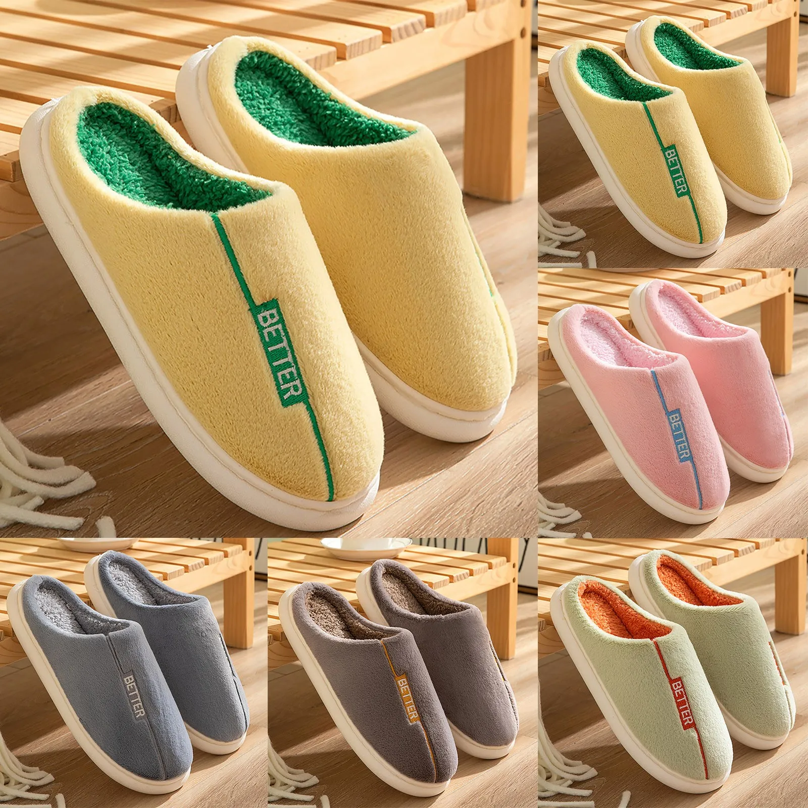 

2023 New Winter Warm Women slippers Home Indoor Non-slip Thick Bottom Plush Waterproof Leather House slippers man Cotton shoes