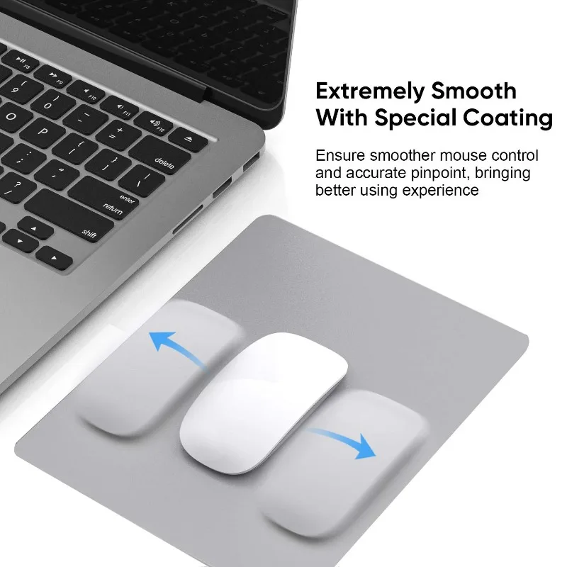 Deluxe Solid Color PU Leather Waterproof Mouse Mat, Anti-slip, 23x19cm - Stylish Desk Accessory