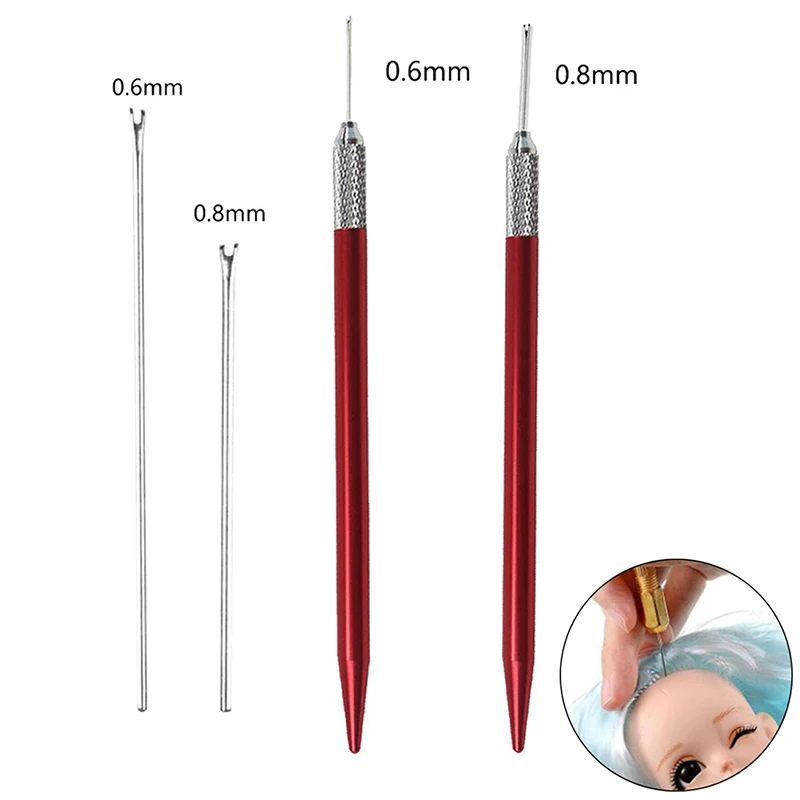 2 Sizes Doll Hair Reroot Needle Kit Repaint Dolls Head Reborn Hair Rooting Tools Wig Making Supplies Accessories Set 6pcs soldering iron tips replacement e10 interface electric soldering needle tip welding tips head soldering supplies