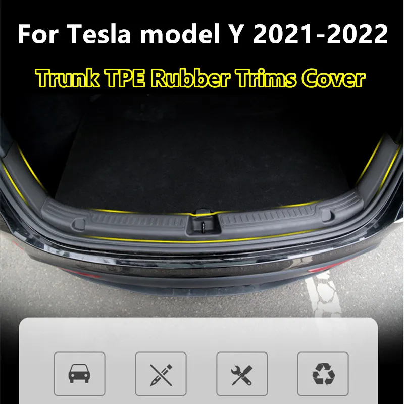 

Задний пороговой бампер для Tesla Model Y 2021-2022, защитная пластина для порога багажника и двери, резиновая Обложка из ТПЭ