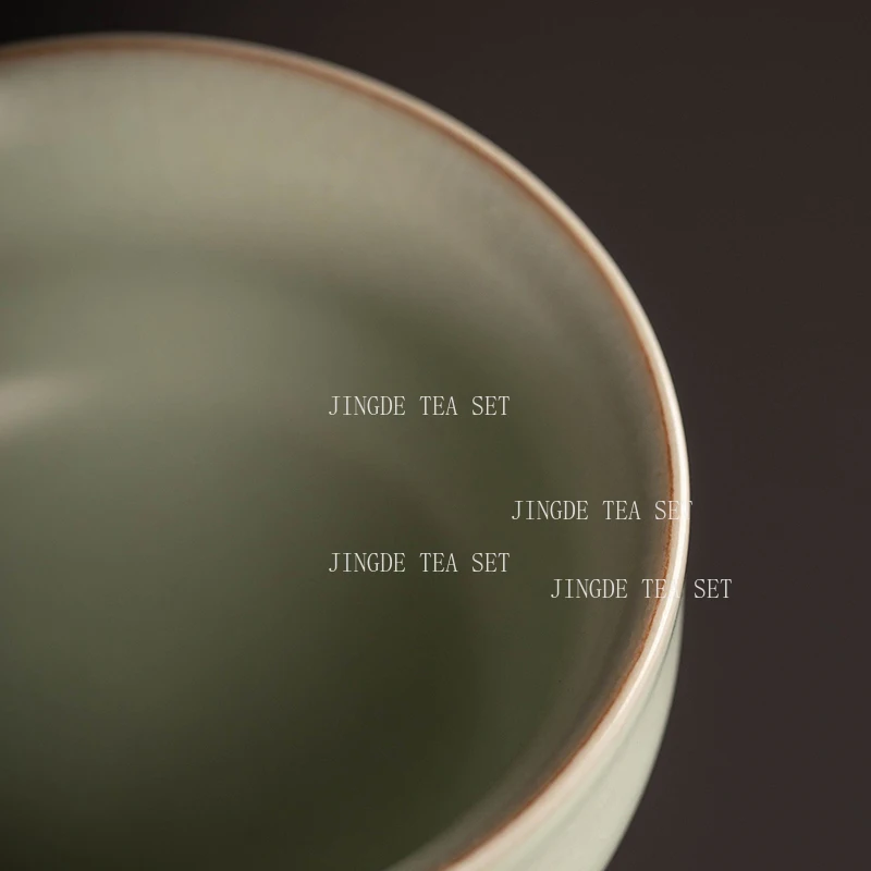 Ru Kiln Tea Cup Household High-end Master Cup Cute Ceramic Kung Fu Teaset for Personal Use Tea Set Accessories Underglaze Colour
