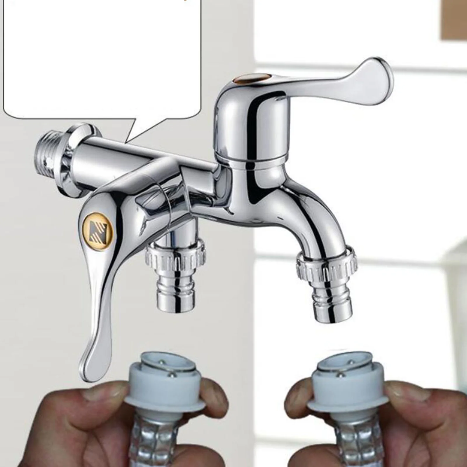 Water Faucet Washing Machine Double Spout Double Switch G1/2 Water Tap Faucet Sink Tap Garden Bathroom Kitchen bathroom faucet water tap faucet washing machine faucet