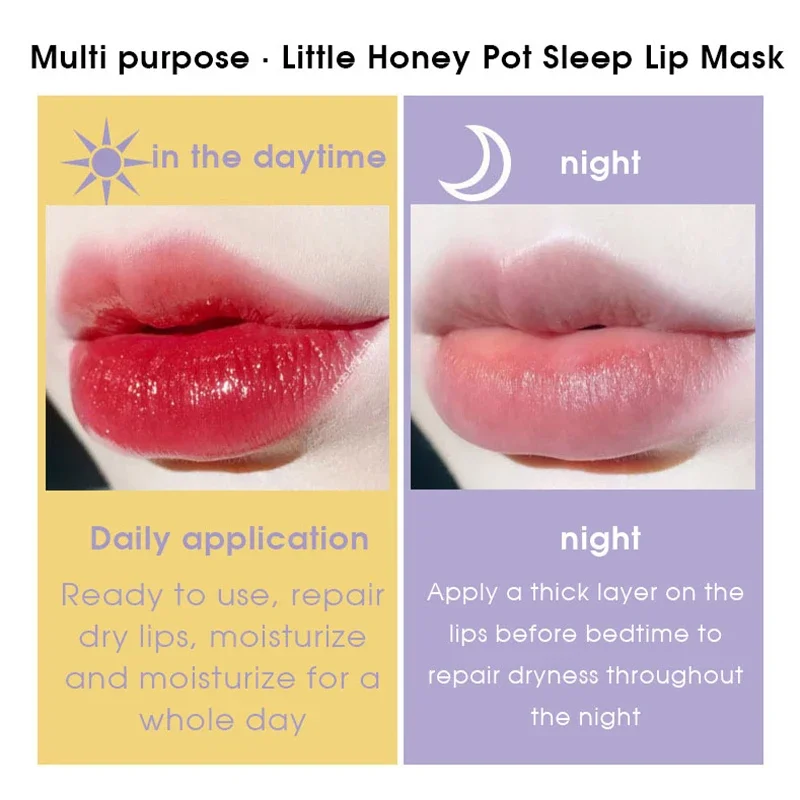 Transparent Honey Pot Lip Mask Moisturizes, Moisturizes, Lightens Lip Lines, Sleep Lip Mask, and Lip Care