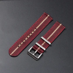 Versatile Nylon Woven Canvas Quick Release Wristband - 22mm (Red Beige)
