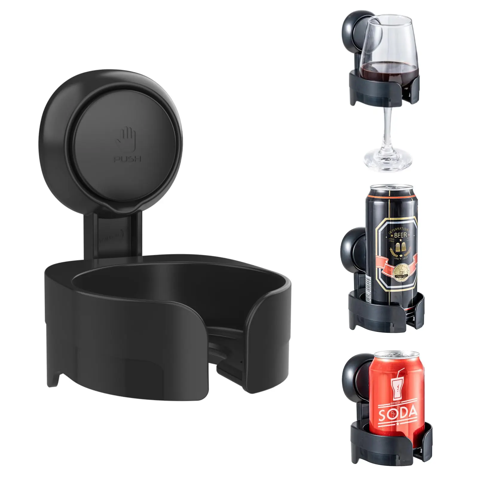 Cup Storage Holder TAILI Suction Cup Bathtub Wine Glass Holder for Beer Wine Drinks Portable Wall-Mounted Wine Cup Holder for Shower Bathroom