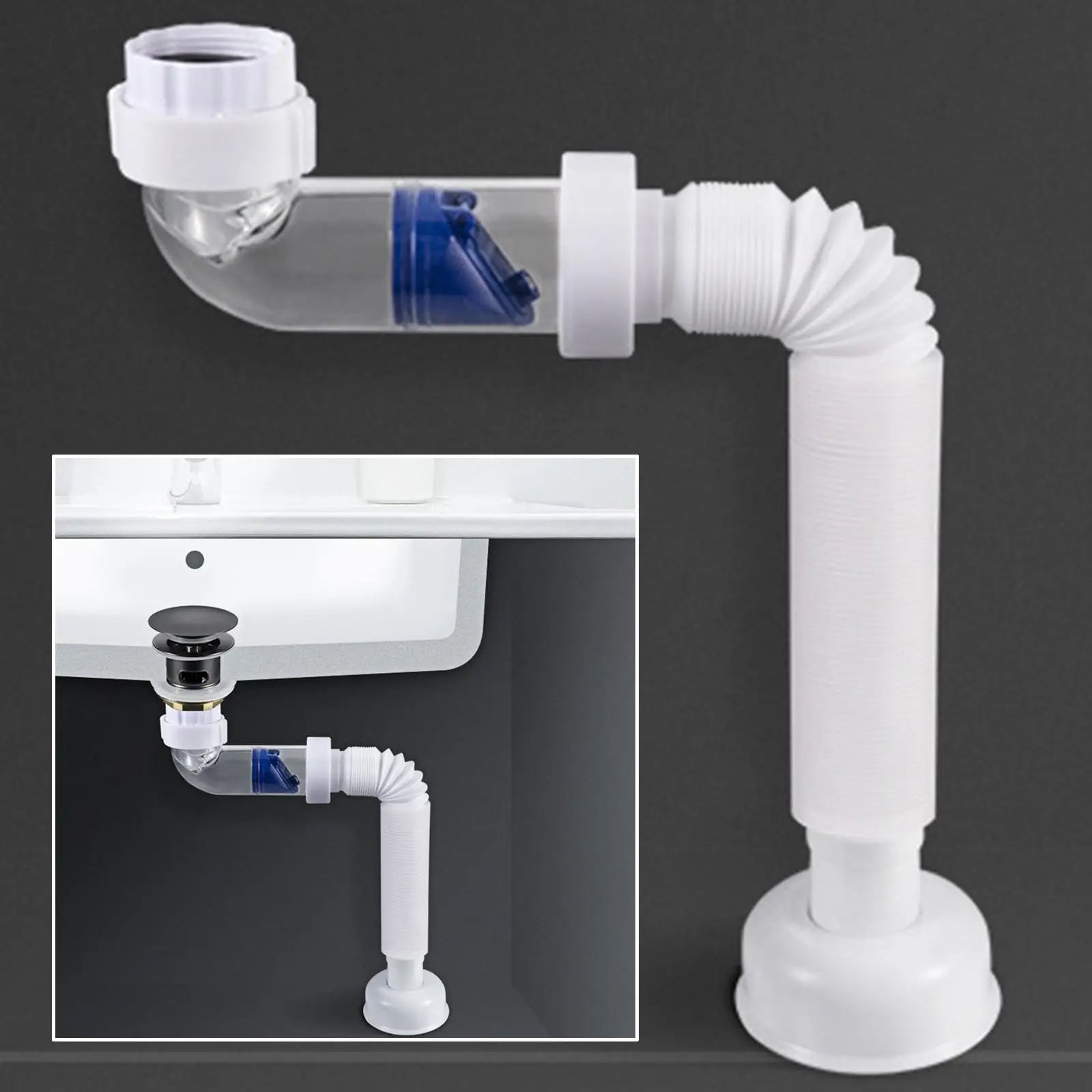 Multifunctional Drain Pipe Drainage Pipe Flexible Bathroom Kitchen ...