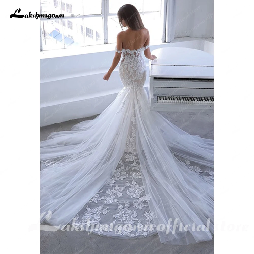 Lakshmigown Off the Shoulder Mermaid/Trumpet Wedding Dress Lace