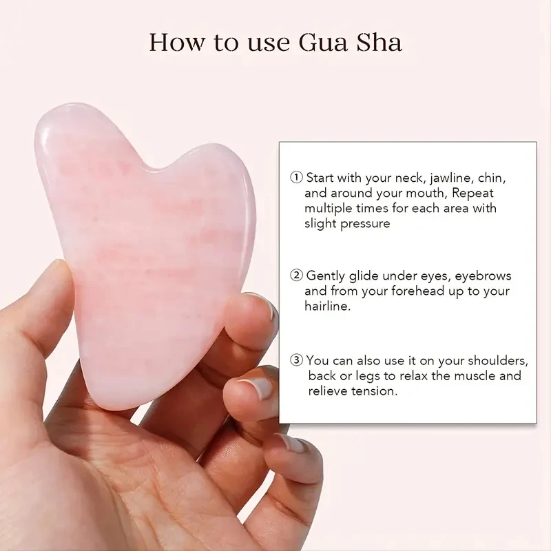 Face Care Massage Roller Natural Rose Quartz Gua Sha Tool Health Skin Acupuncture Massager Neck Slimming Anti Wrinkle Cellulite