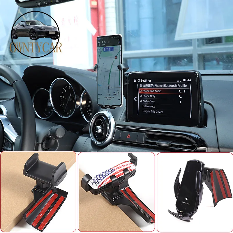 

For Mazda MX-5 MX5 2016-2023 Car Central Control Mobile Phone Bracket GPS Navigation Bracket Seat Car Interior Accessories