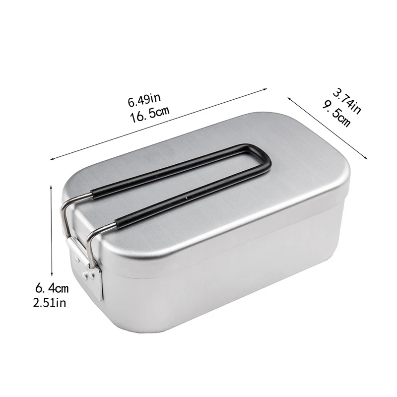 Aluminum Camping Cookware Lunch Box Old Aluminum Alloy Heating Tableware Picnic Portable Cooker