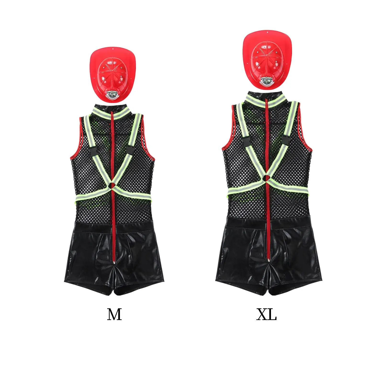 

Halloween Male Pretend Firefighter Role Play Costumes Durable Versatile Comfortable Party Outfit Polyester for Dress up Photos