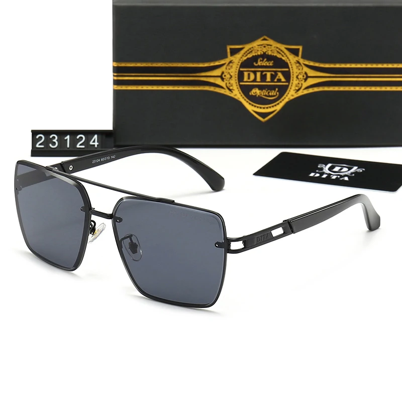

DITA Tita 23124 Sunglasses Star Same Style Ultra Light Pilot Style Tough Guy Black Gold Frame Glasses DT23124
