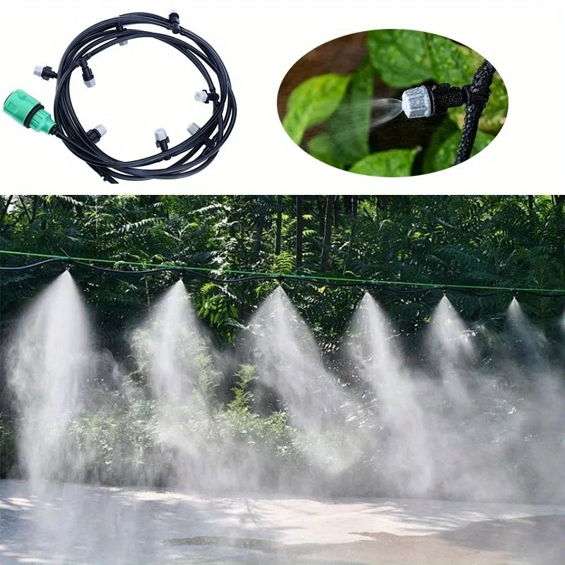 1 Set Misters Patio Portable Mist Nozzles Irrigation System Backyard Trampoline Porch Deck Umbrella Garden
