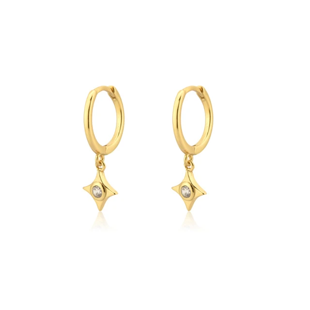 A Pair 925 Silve Gold Color Copper Colorful Rainbow Hoops Earring For Women Demon Eye Gift Smile Face Jewelry Crown Earrings W0004-Y